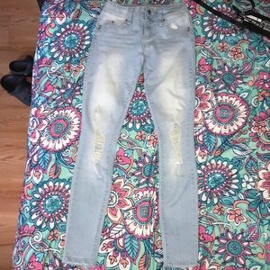 ripped light wash jeans
